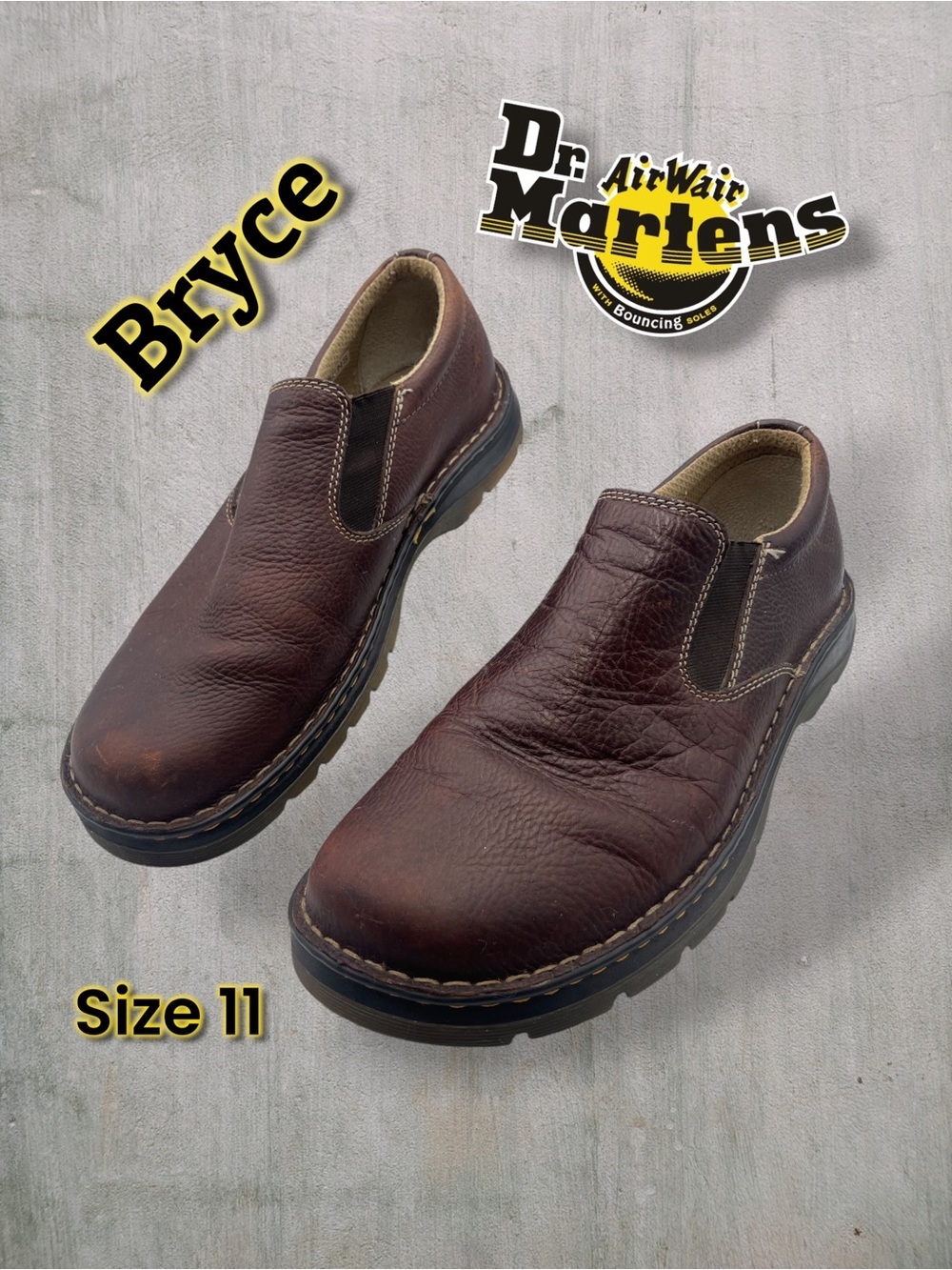 Dr. Martens Bryce Brown Leather Slip-On Loafers Size Men's 11